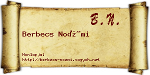 Berbecs Noémi névjegykártya